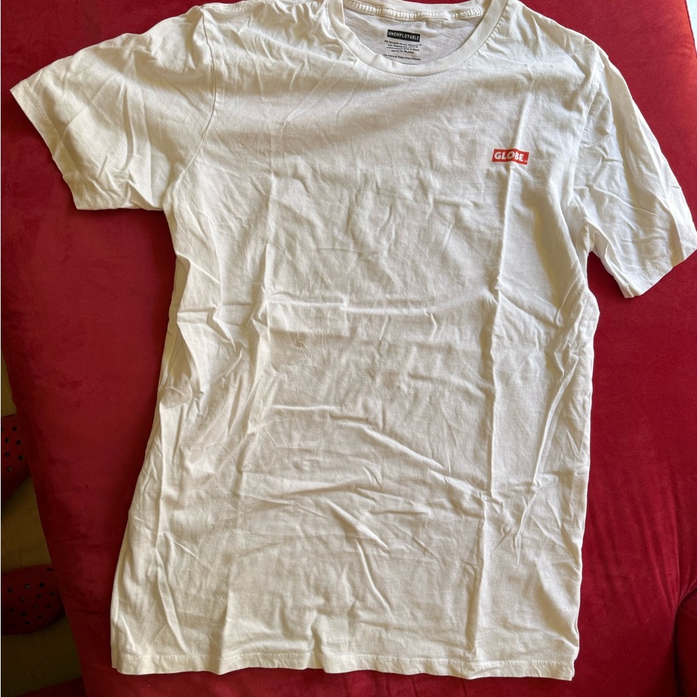 Globe Classic White Tee with Red Logo
